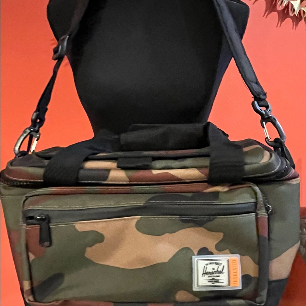 Herschel Supply Company Green and Brown Camouflage Duffel Bag